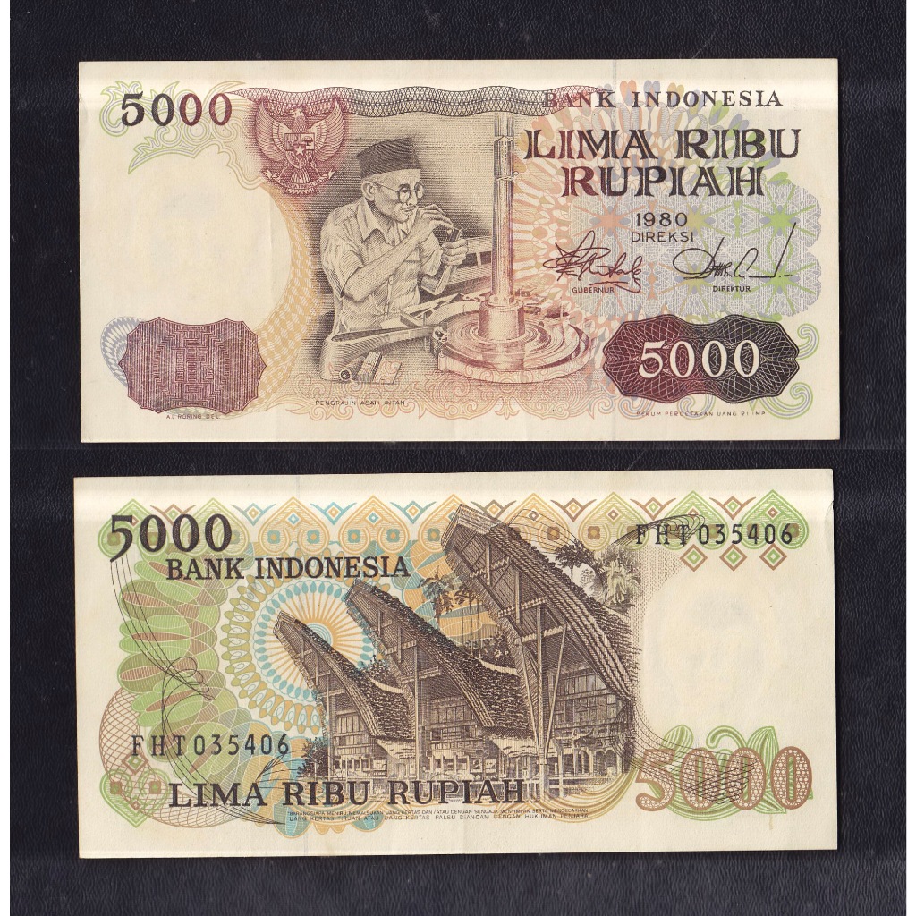 Uang kuno 5000 rupiah tahun 1980 Pengasah Intan
