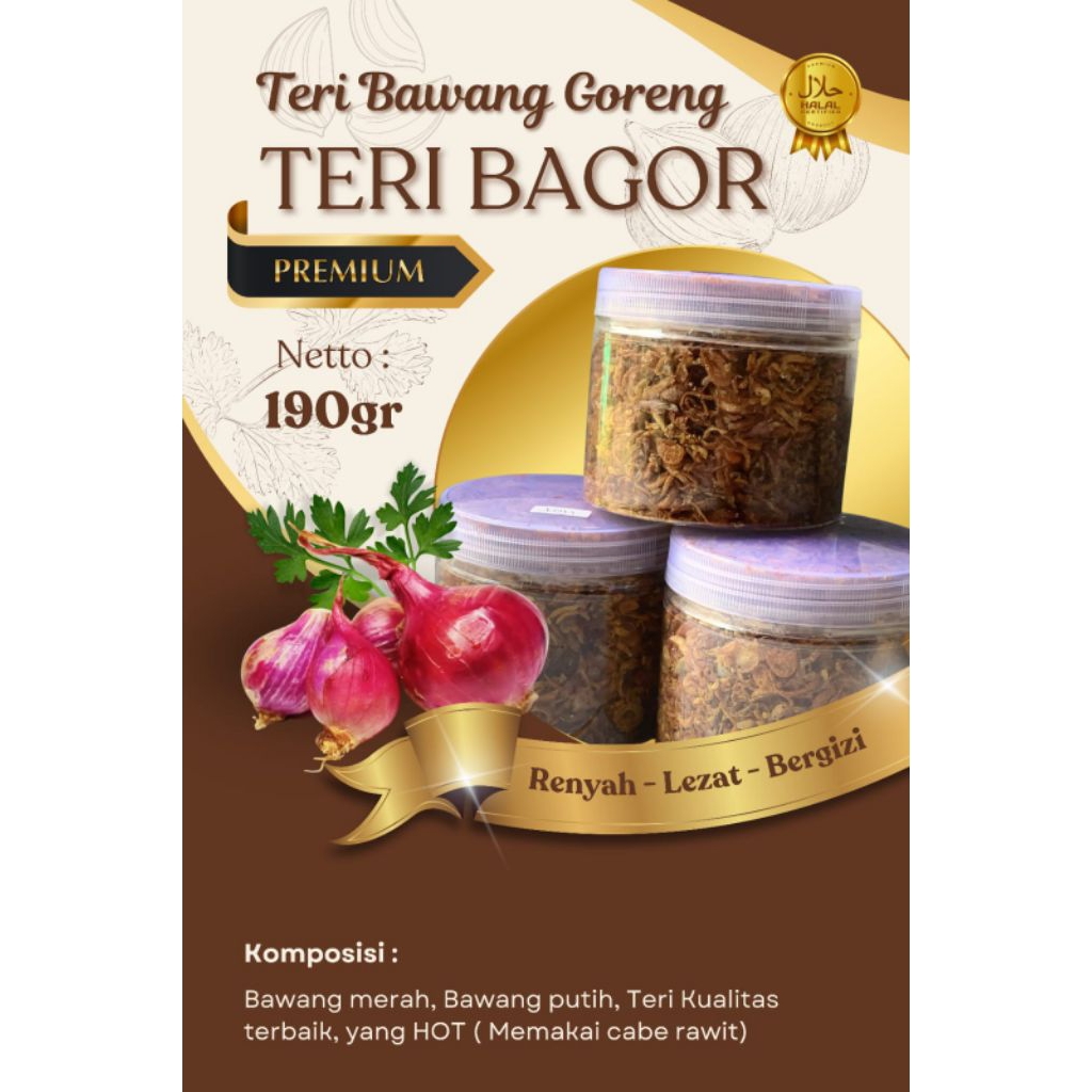 TERI BAGOR BAWANG GORENG CRISPY RASA ORY DAN HOTT 100gram