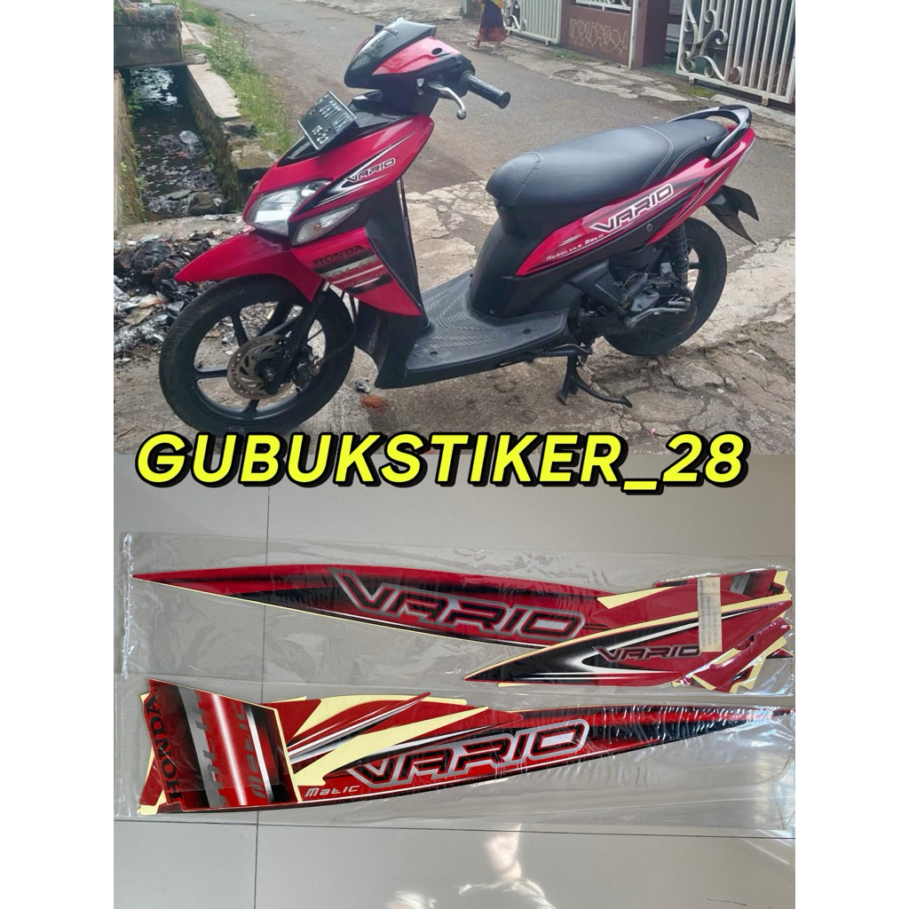 STRIPING STIKER LIS BODY MOTOR HONDA VARIO 110 KARBU 2008 MERAH