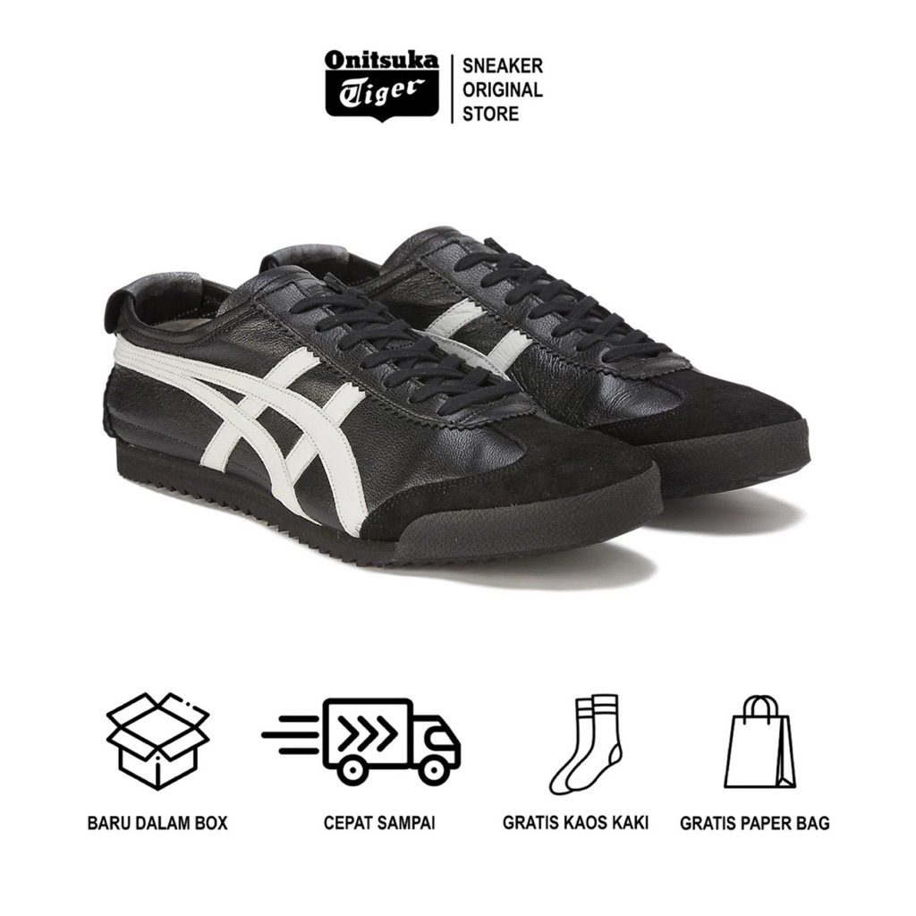 Sepatu Sneakers Onitsuka Tiger Japan Black White /Sepatu Wanita /Sepatu Pria