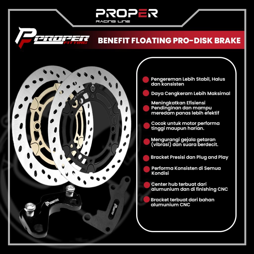 Cakram 260mm 220mm Fitting Floating (PROPER) PRO-DISK Nmax Aerox Vario Pcx Mio Beat Vario 160 Origin