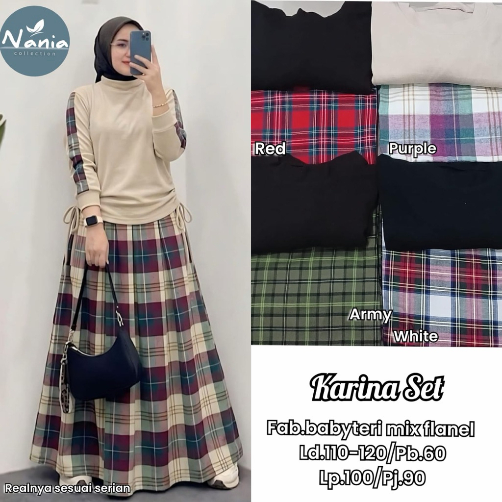 Karina Set Rok Setelan Wanita by Nania Realpict