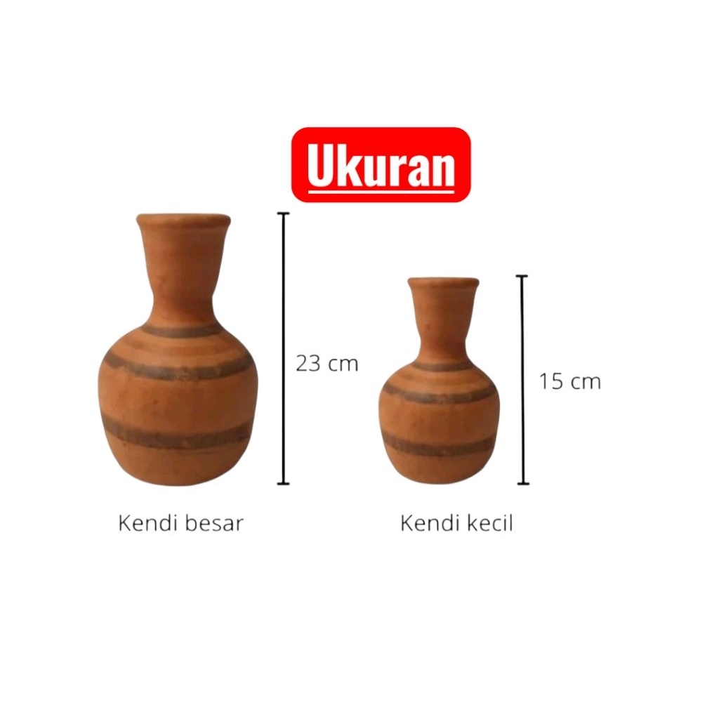 Kendi Tanah Liat Tradisional - Ukuran Besar, Bahan Alami, Desain Elegan
