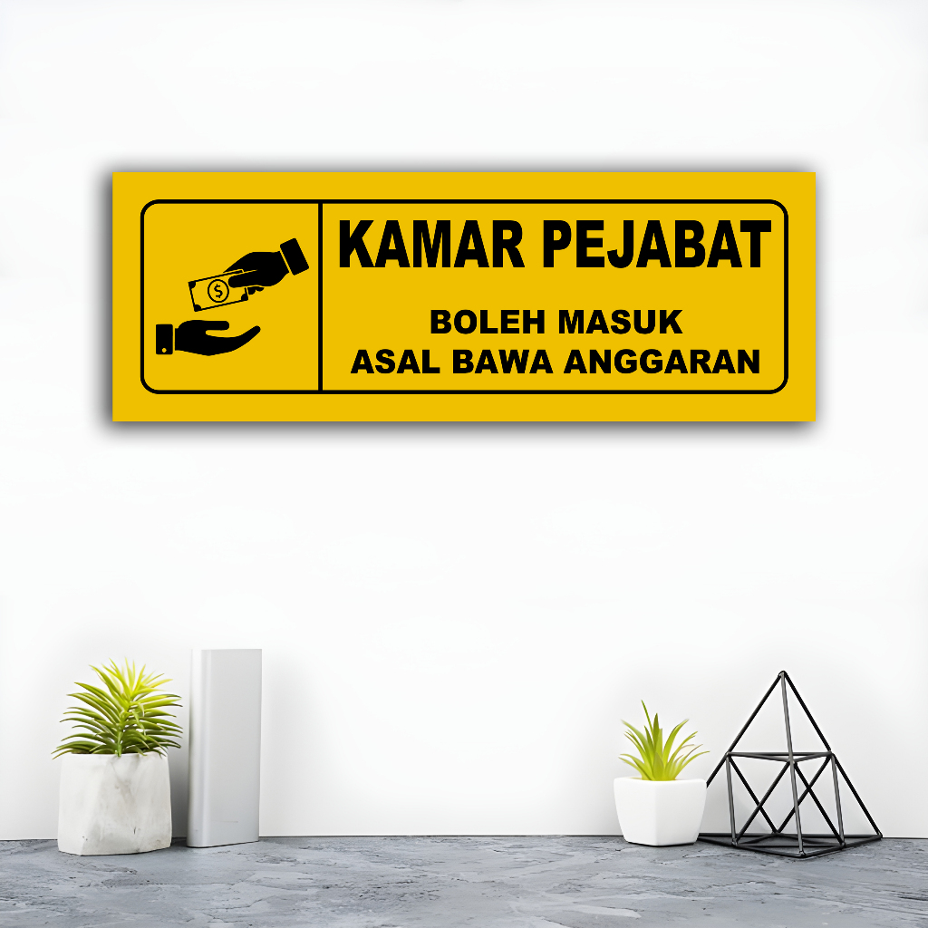 SIGN HIASAN DINDING KAMAR PEJABAT DILARANG MASUK - STIKER CUSTOM