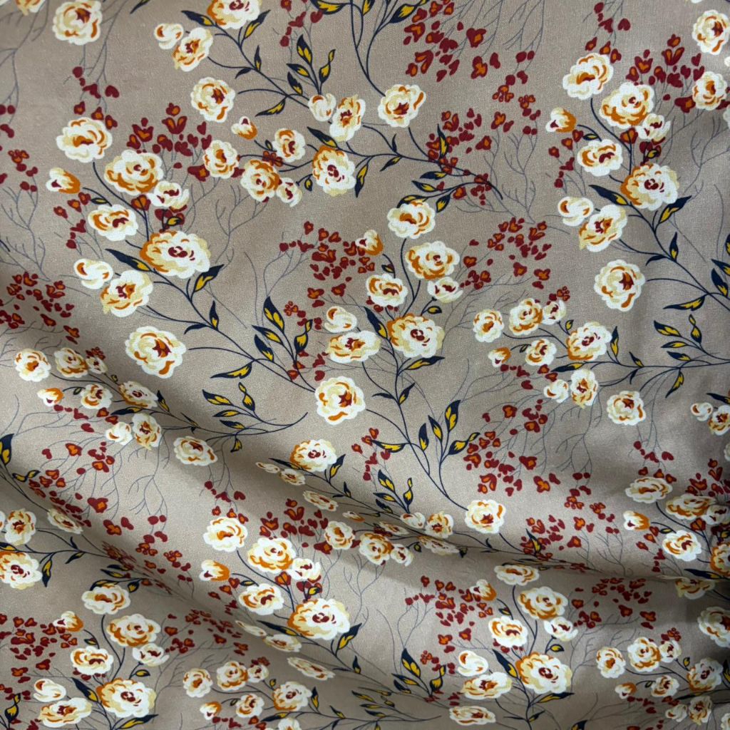 (harga/0,5m) kain katun rayon viscose premium motif bunga kecil terbaru || rayon motif untuk gamis k