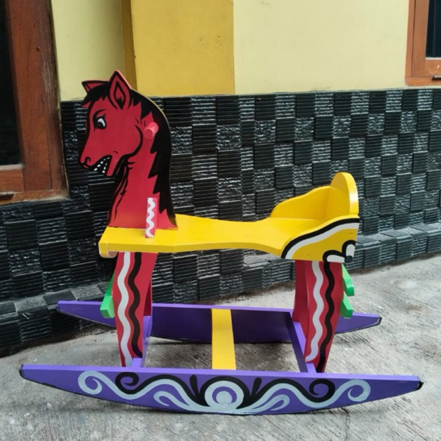 mainan edukasi anak.kuda goyang kayu