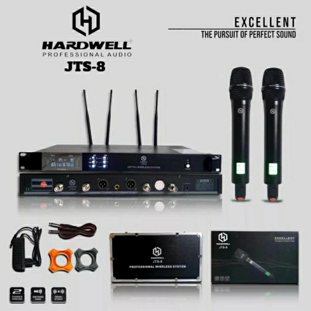 Mic Wireless Hardwell JTS8 New Original 4 Antena, Suara Jernih, Jangkauan Jauh