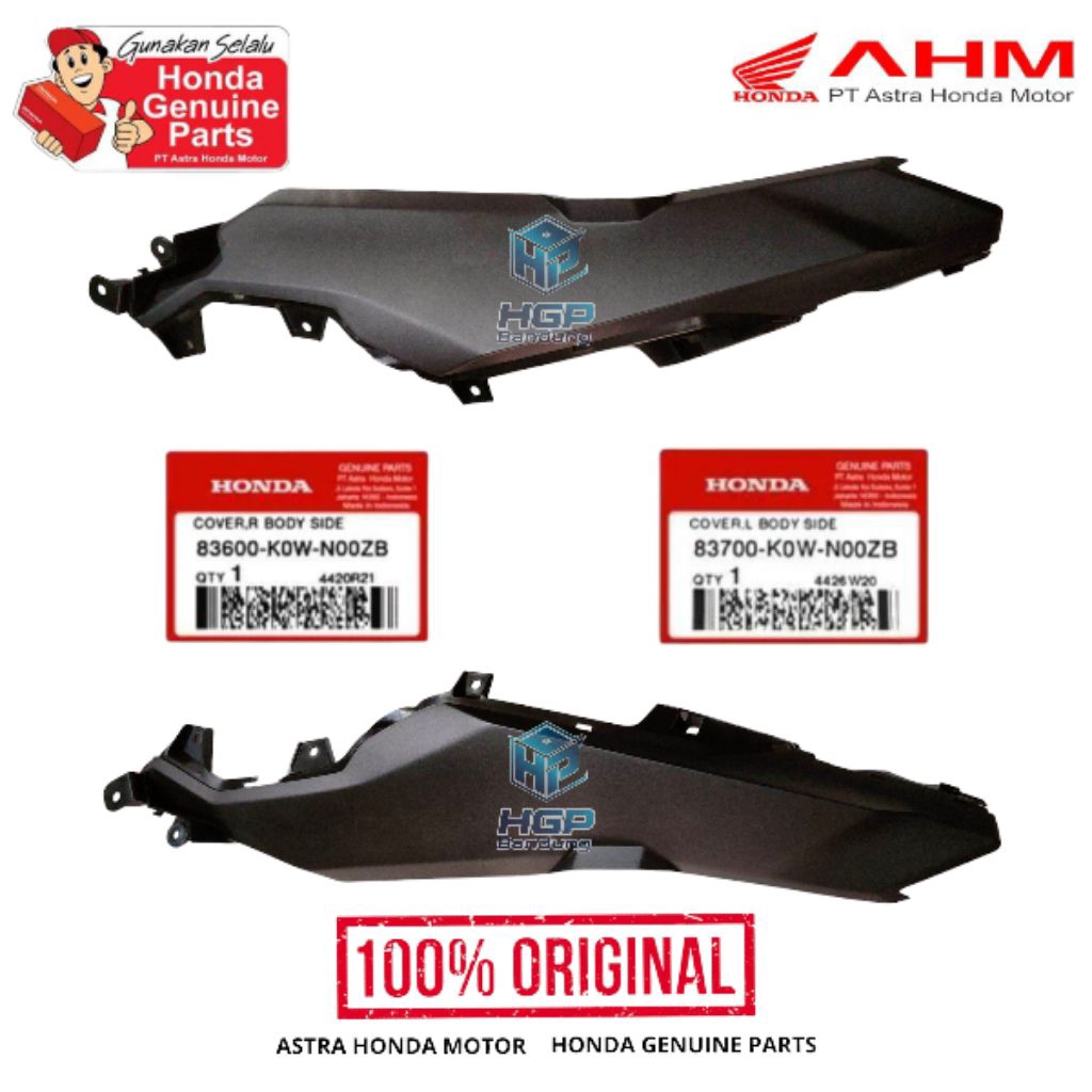 Cover Body Side R L Sambungan Body Samping Kanan Kiri ADV 150 2019-2022 Original AHM 83600/83700-K0W