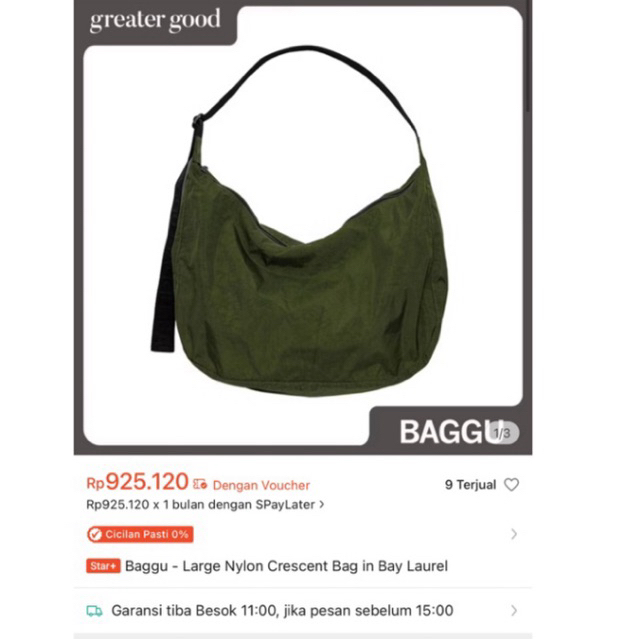 baggu crescent bag in bag laurel