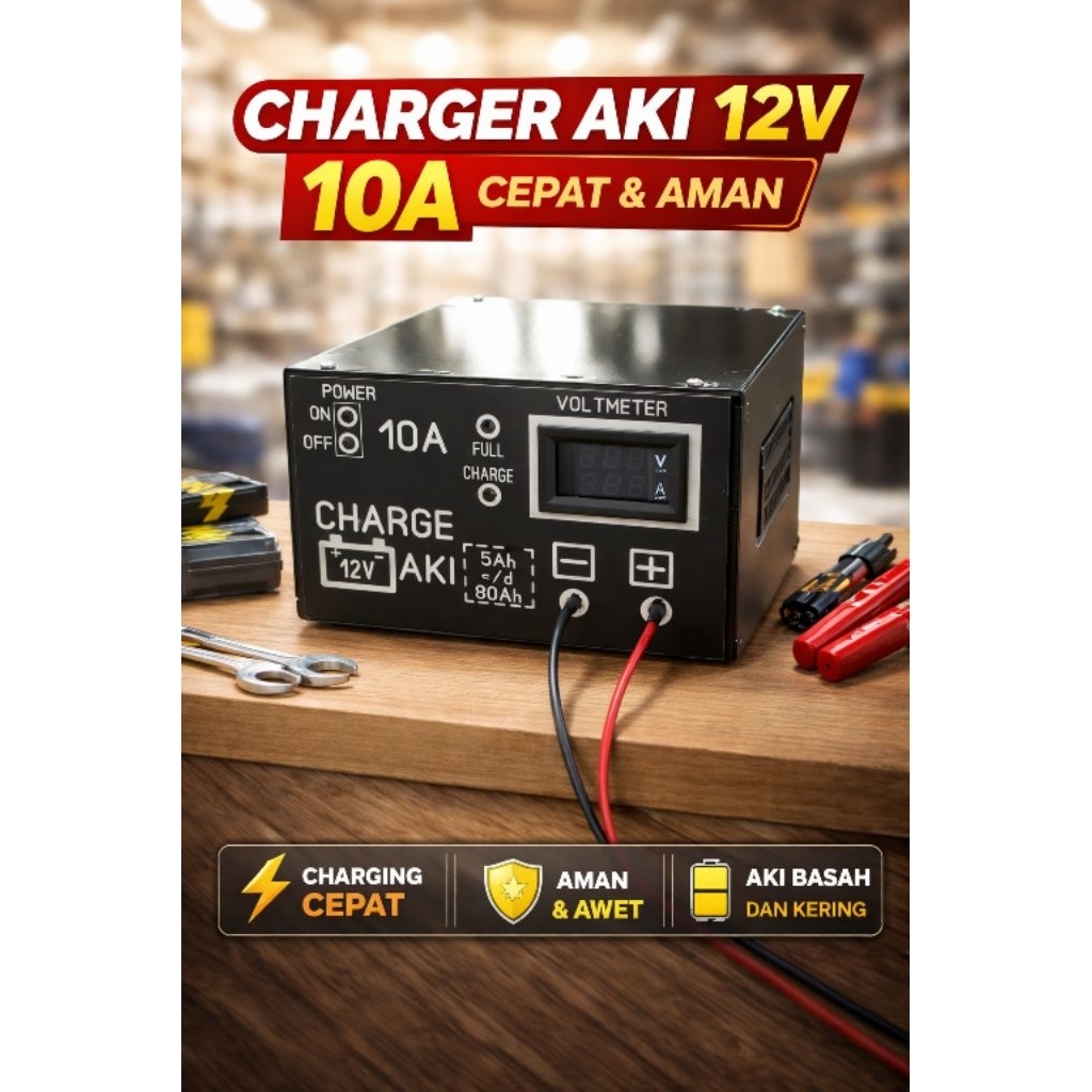 CAS AKI RAKITAN / CHARGER AKI OTOMATIS 5Ah – 80Ah