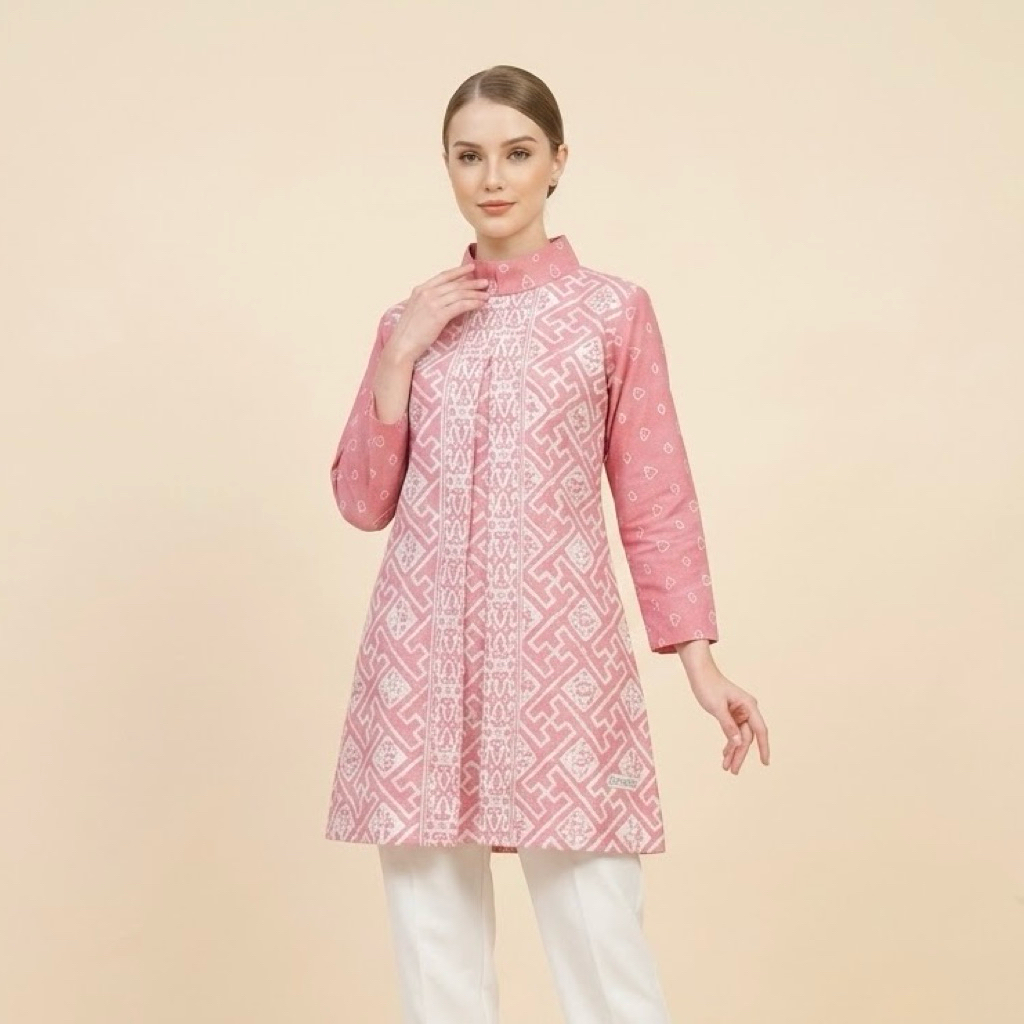 Shanaya Baju batik wanita tunik gipsy hitam pink merah tunik batik model kekinian batik terbaru cant