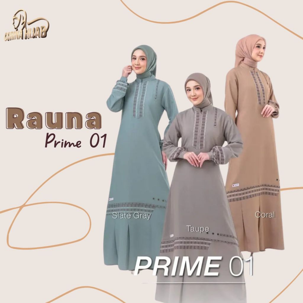 Gamis Rauna Prime 01/ Rauna Pride 2026/ Gamis Rauna Terbaru/ Gamis Remaja/ Gamis Dewasa