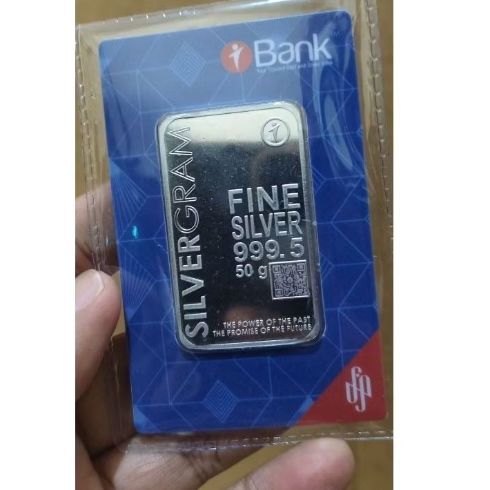 Fine Silver Perak Murni 999 Silver Bar Batangan Silvergram Silverium Antam 50 gram gr
