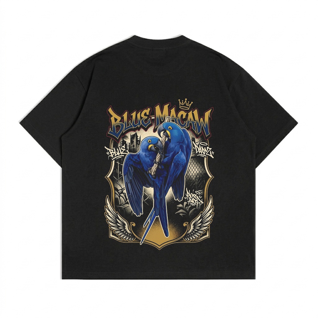 kaos burung blue macaw
