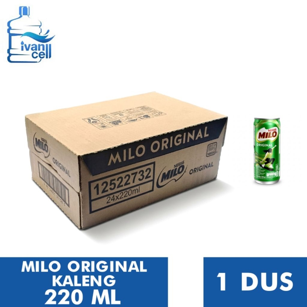[INSTANT]  (1 DUS) MILO ORIGINAL KALENG 220 ML isi (24 KALENG)- ORIGINAL 100%