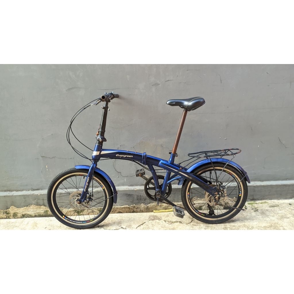 sepeda lipat evergreen ukuran 20 double cakram (second/bekas)