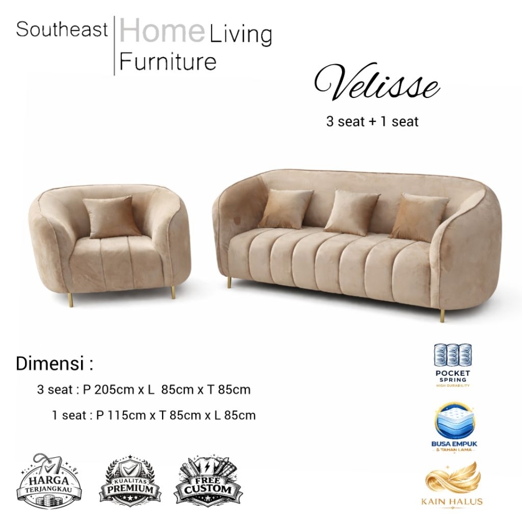 Sofa velisse - sofa premium medan