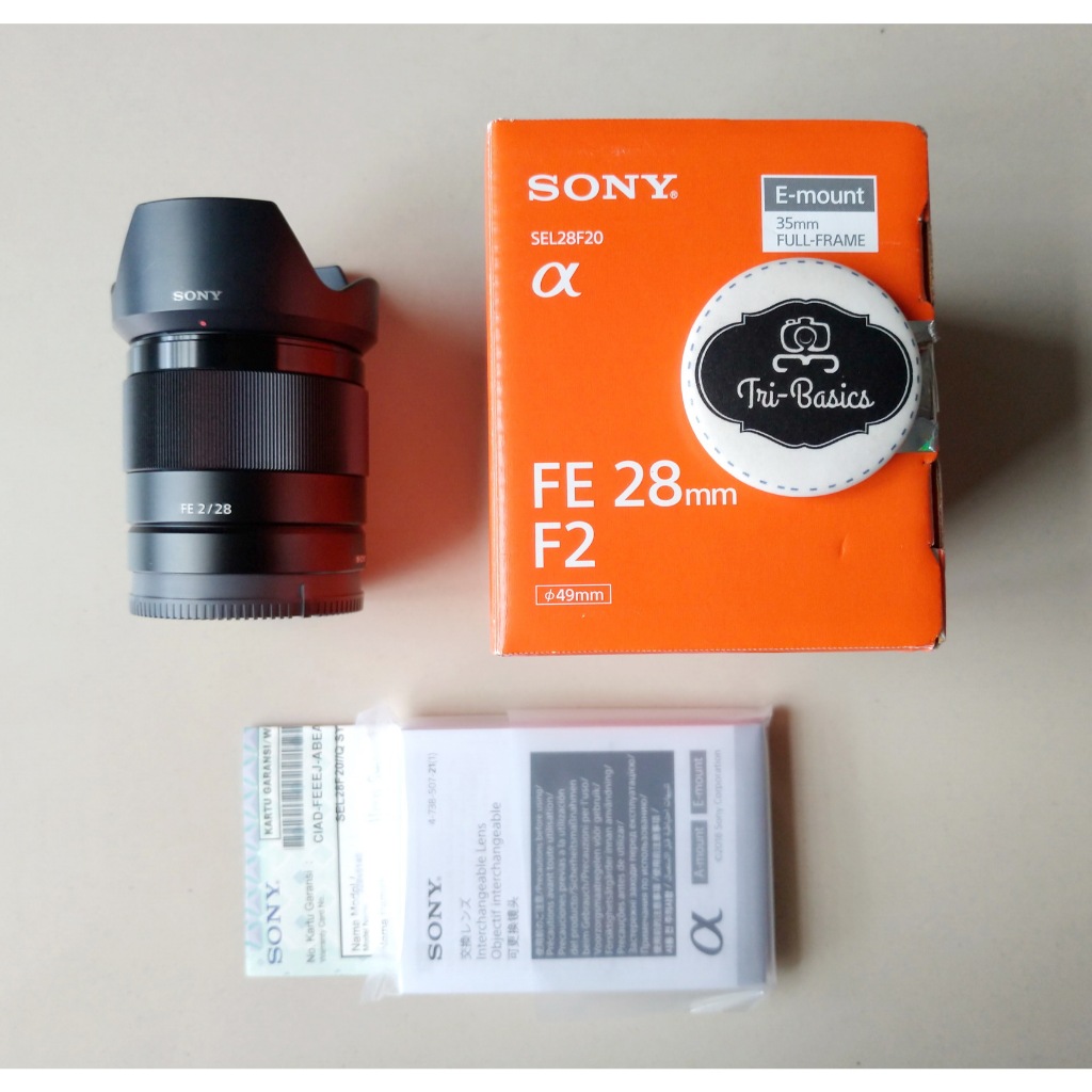 Lensa Sony FE 28mm 28 mm f/2 f2 f 2 Fix SEL28F20 Like New Komplit
