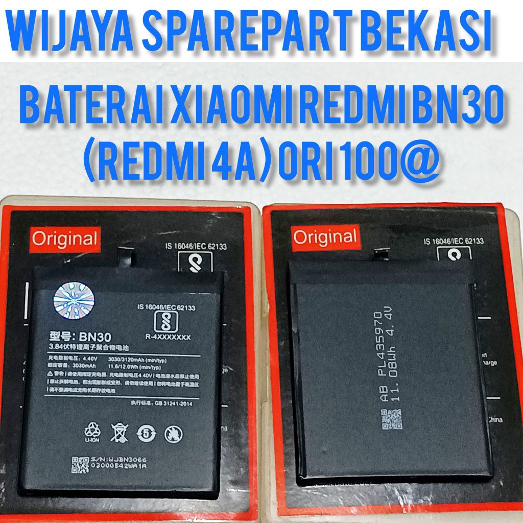 BATERAI XIAOMI REDMI BN30 (REDMI 4A) ORI 100@