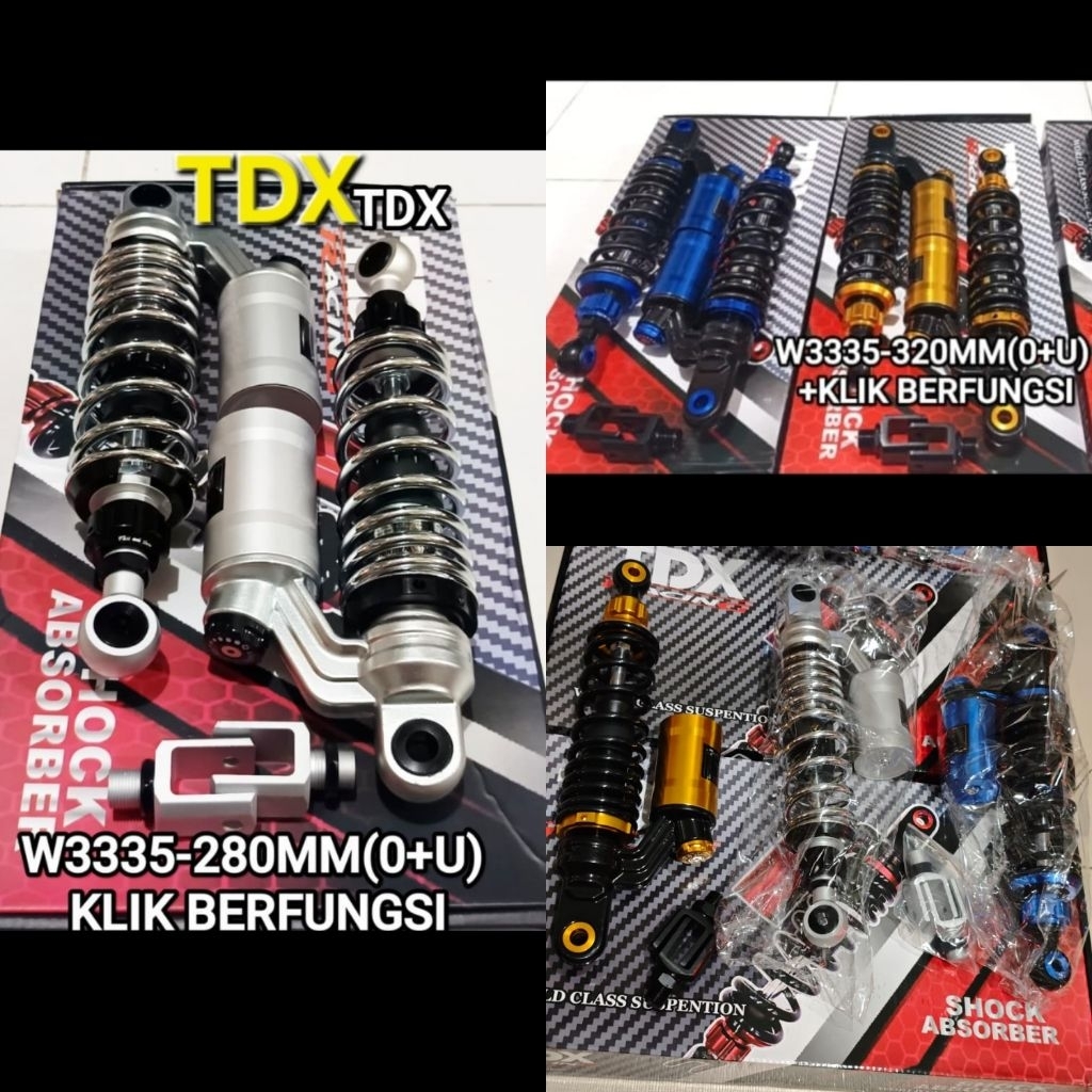 Shock belakang tabung + klik warna 2 fungsi (bisa bebek & matic) ukuran 340 TDX