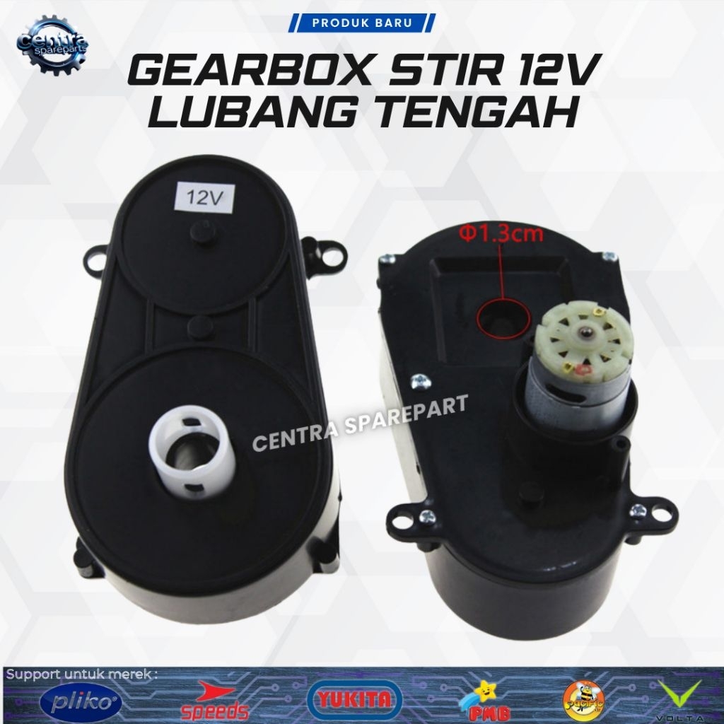 Gearbox Steering Lubang TengahMobil Mainan Aki 12V Dinamo Stir Steer Mobil Mobilan Remot Control