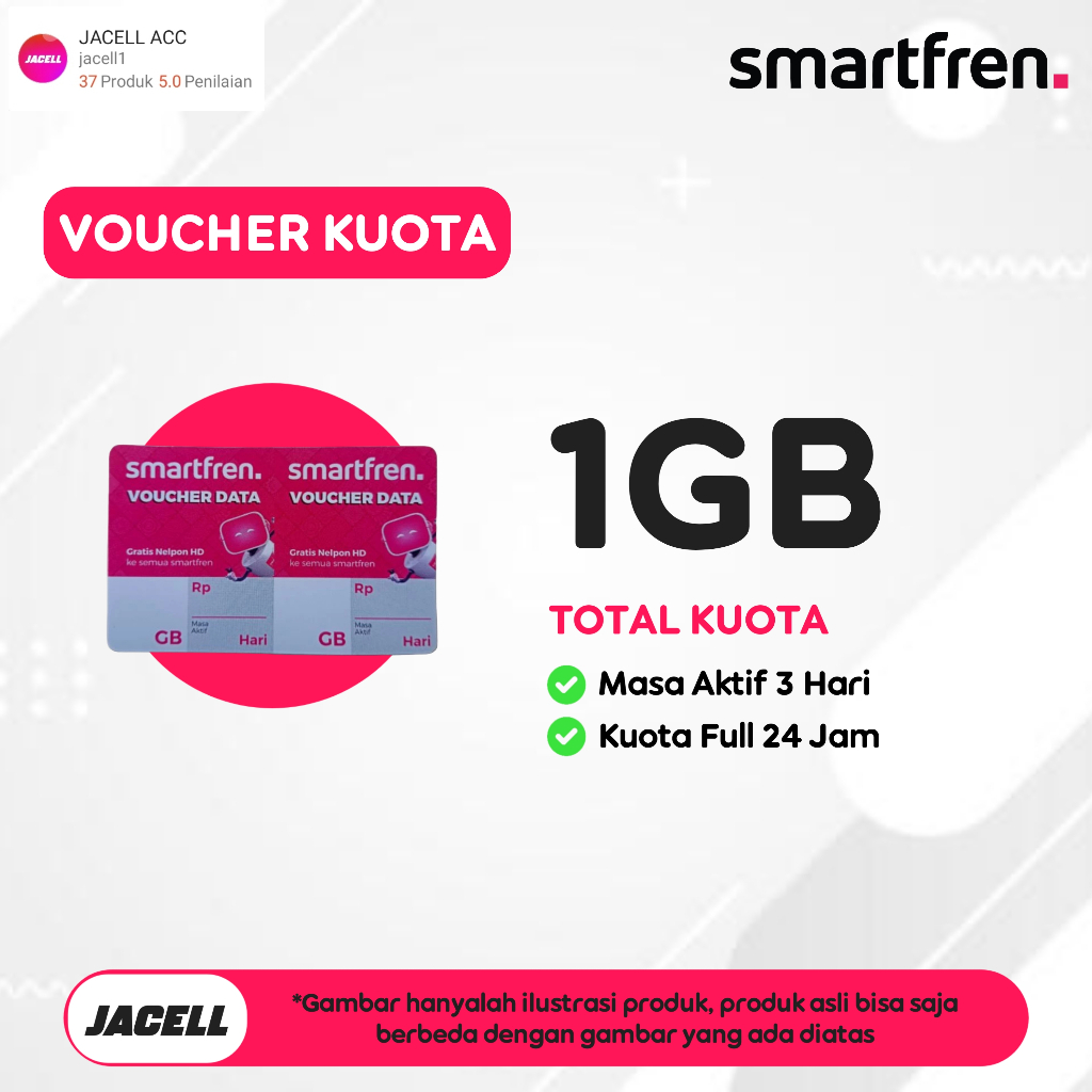 VOUCHER KUOTA SMARTFREN 1GB 3 HARI