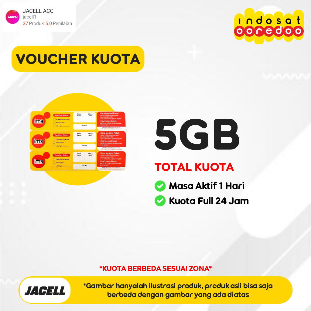 VOUCHER KUOTA INDOSAT 5GB 1 HARI