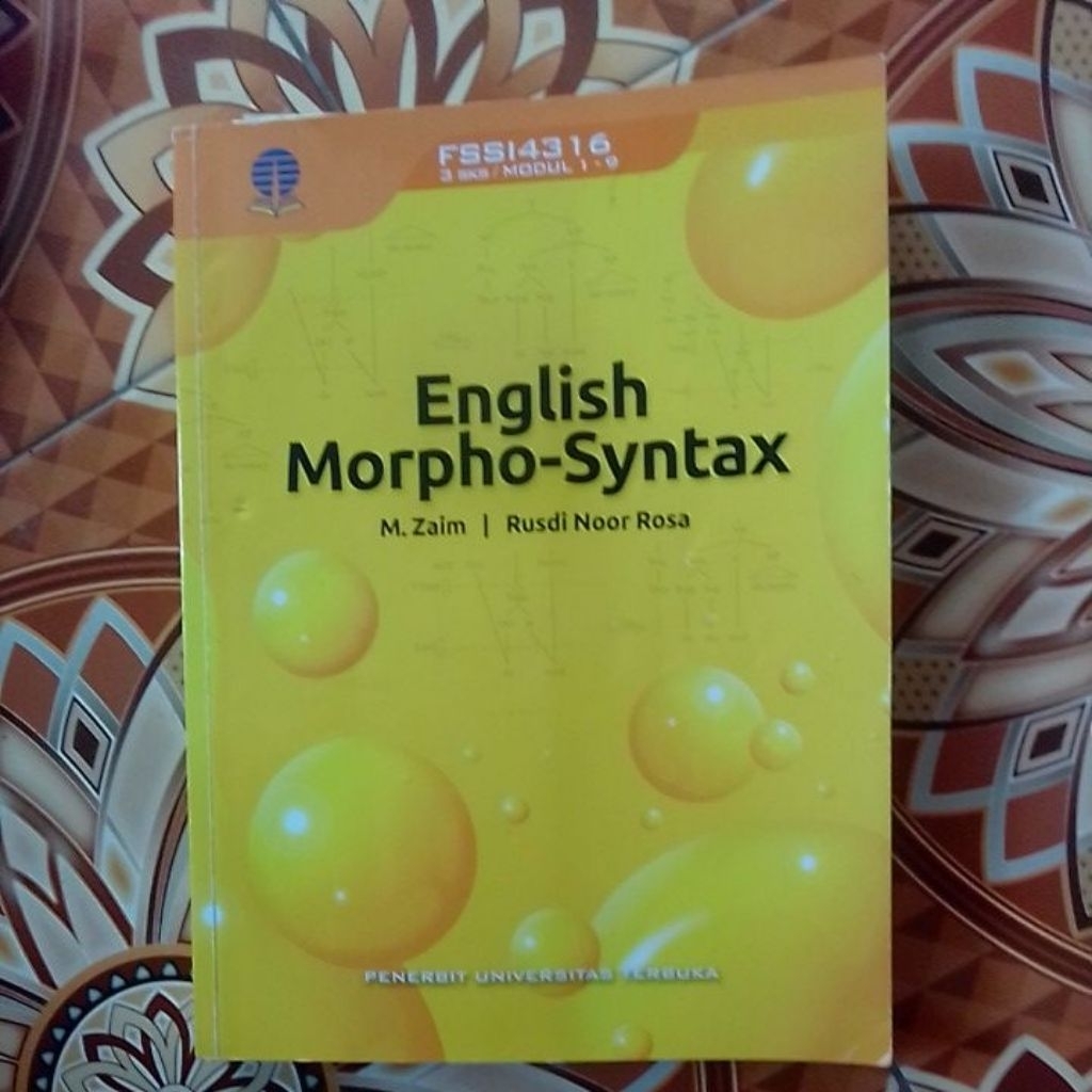 fssi4316 english morpho-syntax modul ut  buku Ut universitas terbuka sastra inggris bidang minat pen