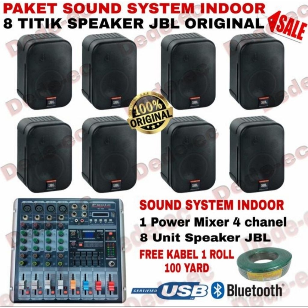 Paket Sound Indoor Cafe Sound kantor speaker jbl control 1 pro 8 unit