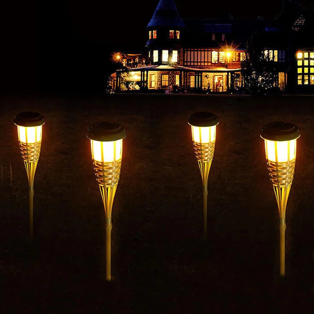 Lampu Taman Bambu Obor | Lampu Hias Garden Tancap | Lampu Hias Taman Tanpa Listrik Dilengkapi Solar 
