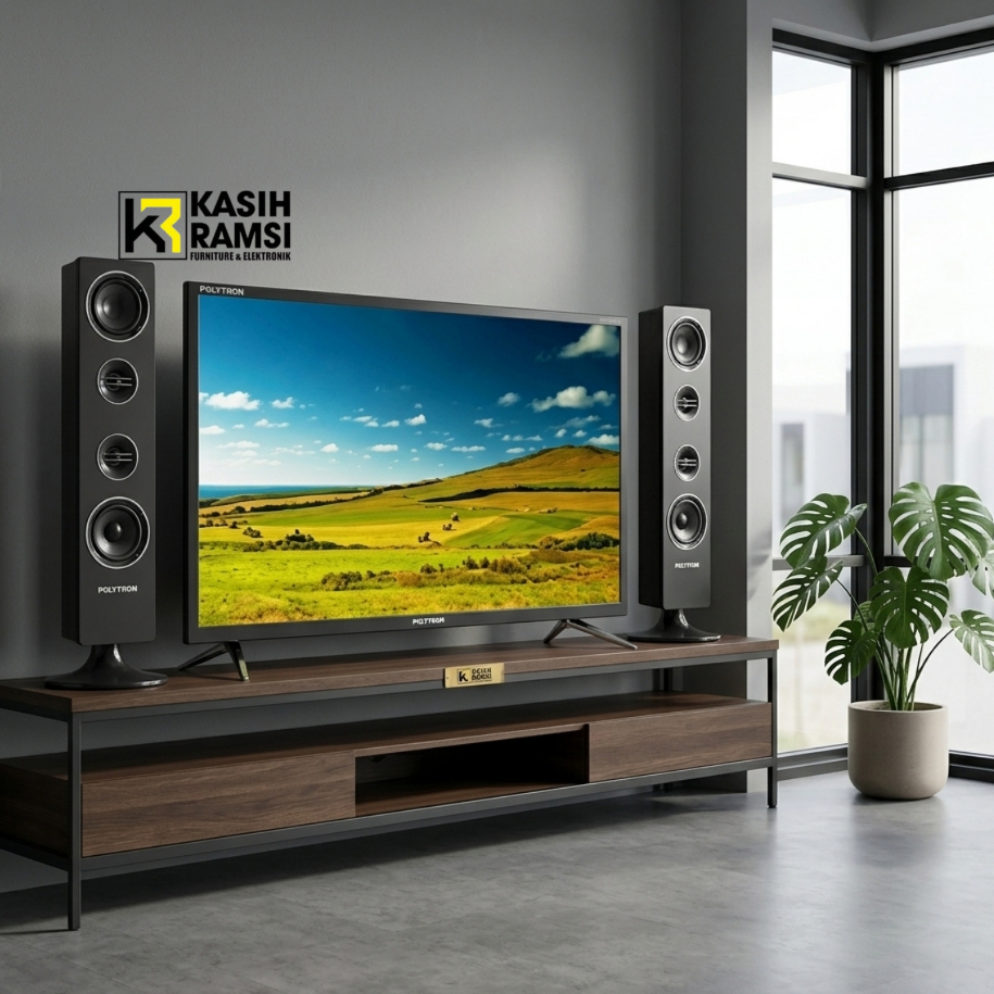 TV Polytron 32 Inch PLD 32TV1755 + Speaker Bazooka