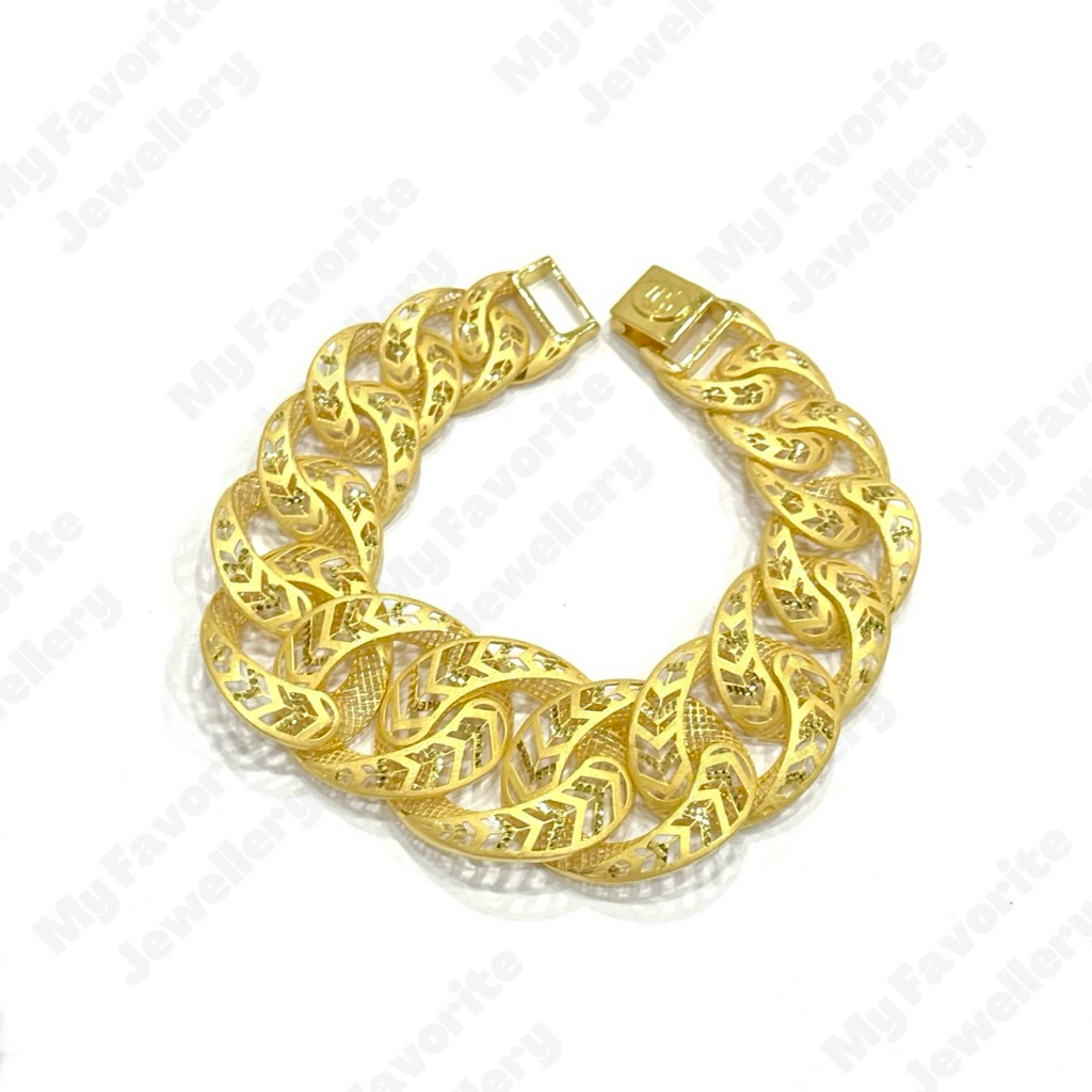Gelang Klip Sisik Naga Rantai Krawang Merk UBS emas Asli Kadar 875 20K