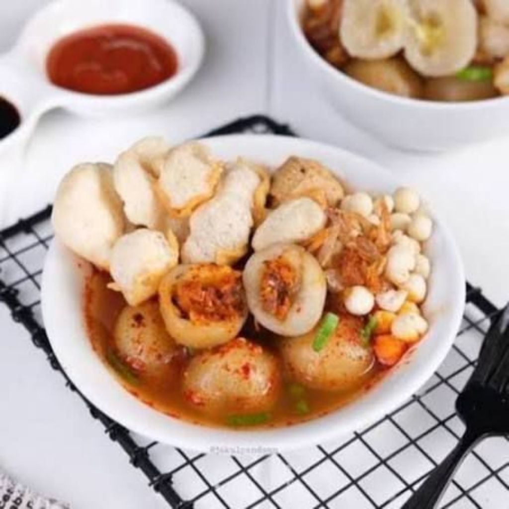 Cilok Kuah/ Baso Aci Kemasan Vacum Isi Ayam -Instan, Food Makanan Pedas Frozen