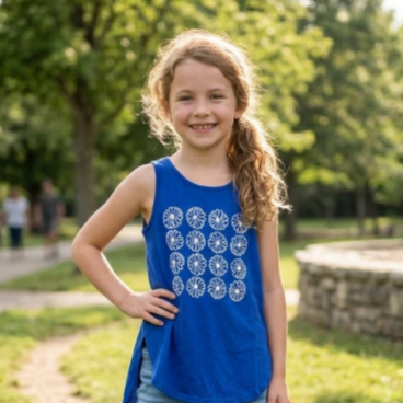 Kaos Anak Perempuan Size 6T-8T Branded Daisy Floral Block Navy | Sisa Ekspor | Atasan Anak Sleeveles