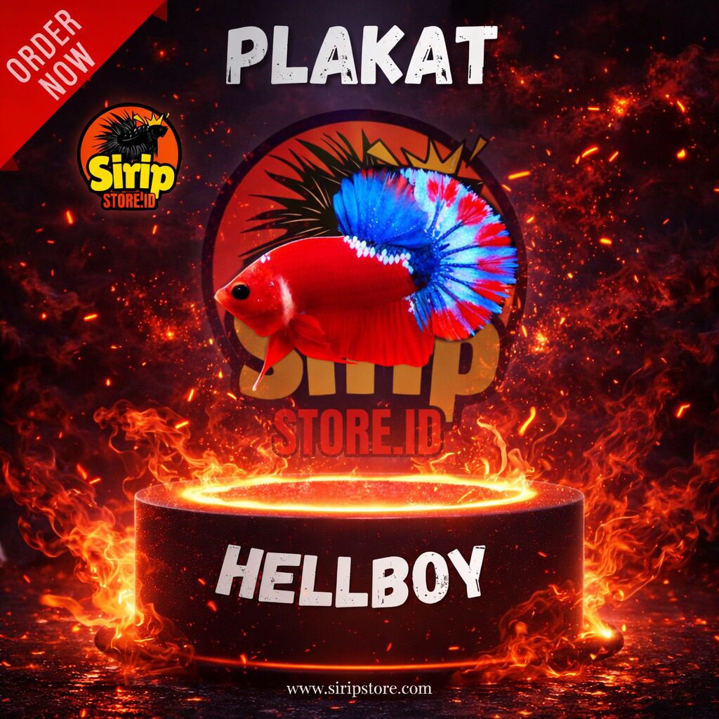 PLAKAT BETTA FISH - hellboy (red blue)