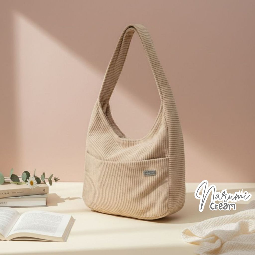 Rumah Warna Tas Bahu Size 32 x 11,5 x 29 cm  Cangklong Narumi Cream