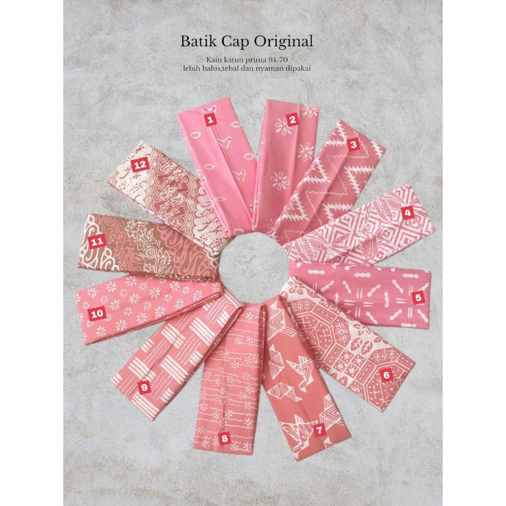 Kain Batik Cap Warna Dusty pink
