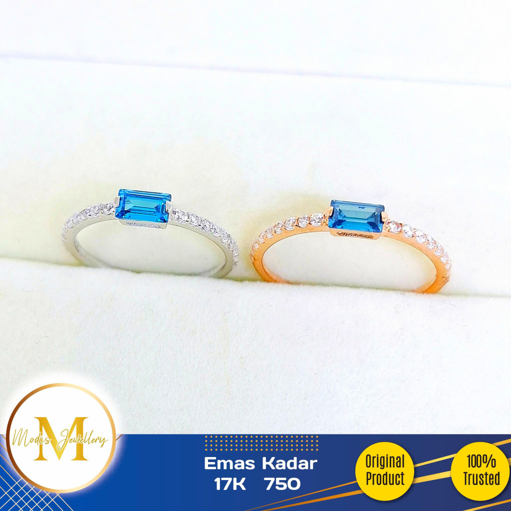 MODIS JEWELLERY - Cincin Cuse Listring Putih Rosegold - Emas 17k 750