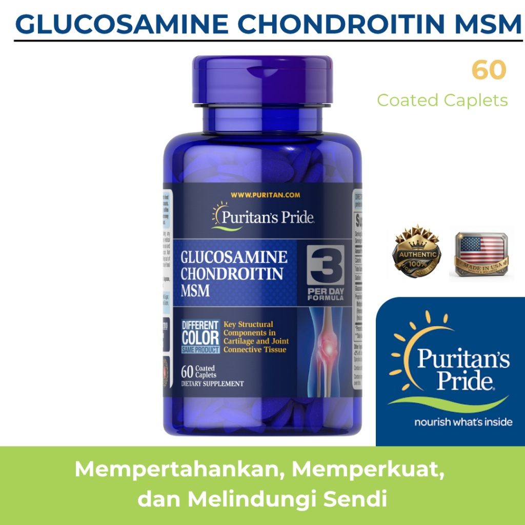 Puritan's Pride Double Strength Glucosamine Chondroitin 60 Caplet Puritan ORIGINAL