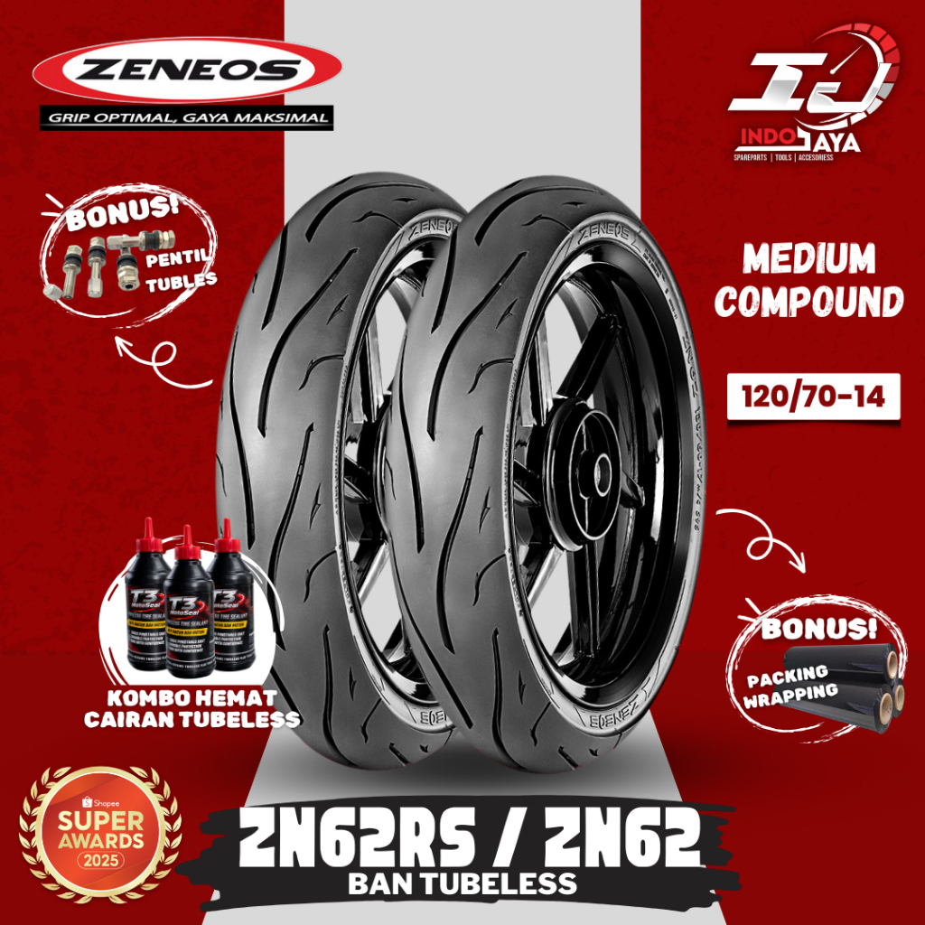 [READY] BAN LUAR TUBELES ZENEOS ZN62 (110/70-14) BAN MATIC / BAN DEPAN BELAKANG MOTOR VARIO 125 150 