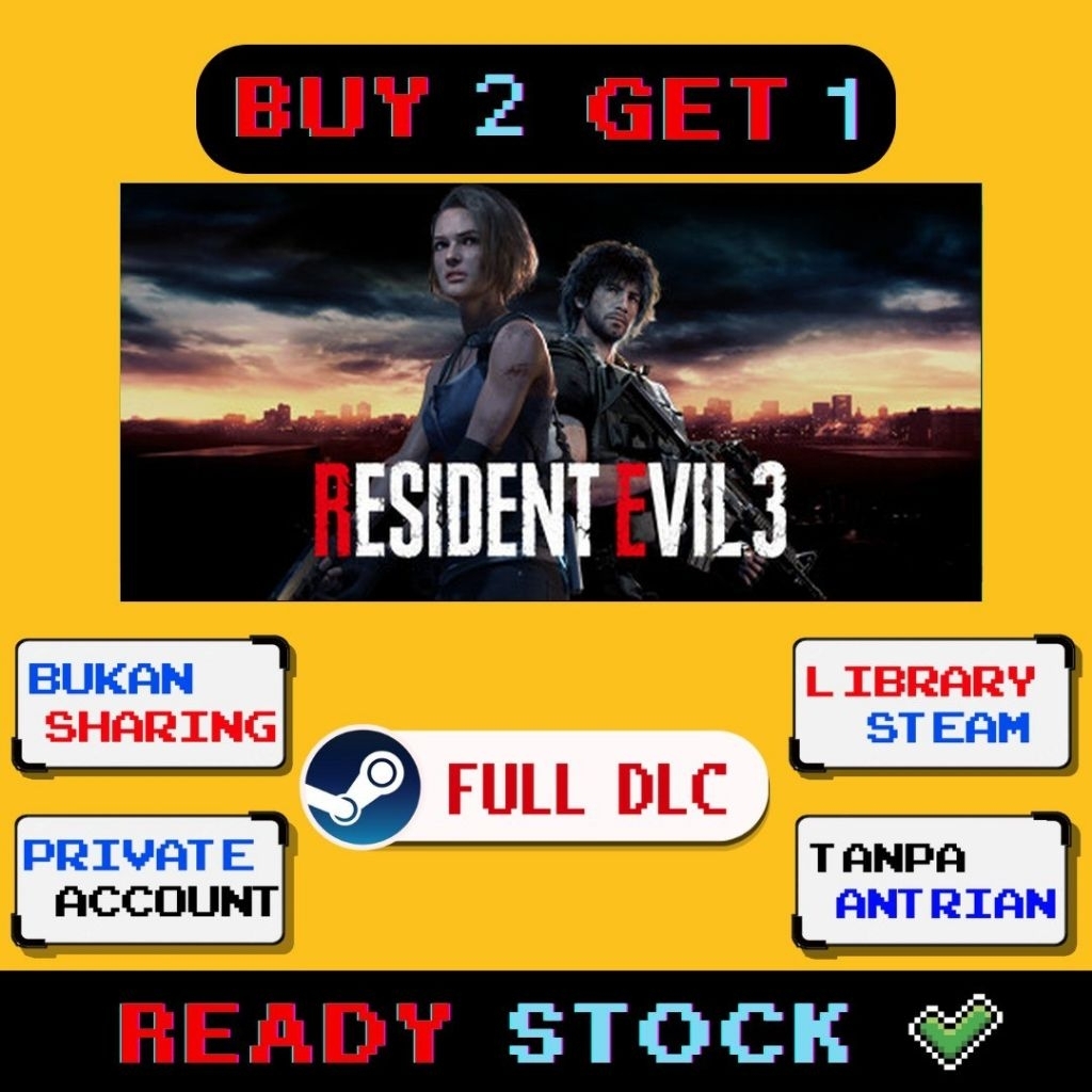 Resident Evil 3 Original Full DLC Private account Non sharing Bonus Beli 2 gratis 1