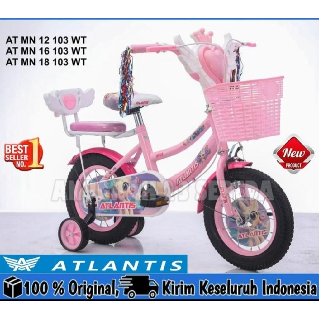 Sepeda Anak mini Atlantis 103 WT 12Inch Tameng musik