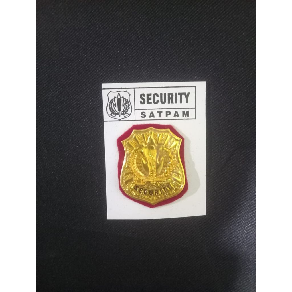Lencana Dada Satpam kuningan - Pin Kewenangan Security, Tahan Lama dan Elegan