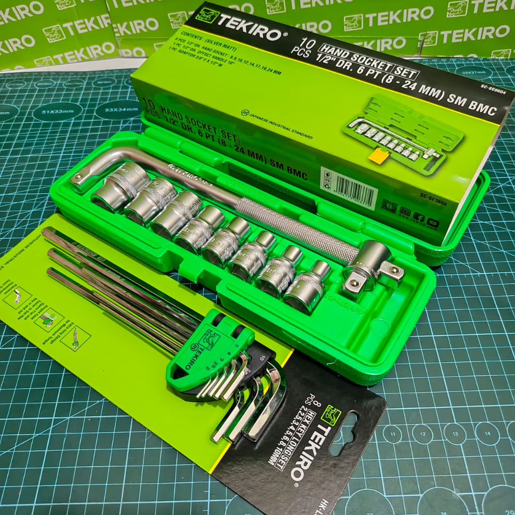 TEKIRO Alat Bengkel Lengkap / Kunci Shock Sok Set 10 Pcs Merek Tekiro 1/2 DR 8-24 mm 6 PT /Tekiro Ku