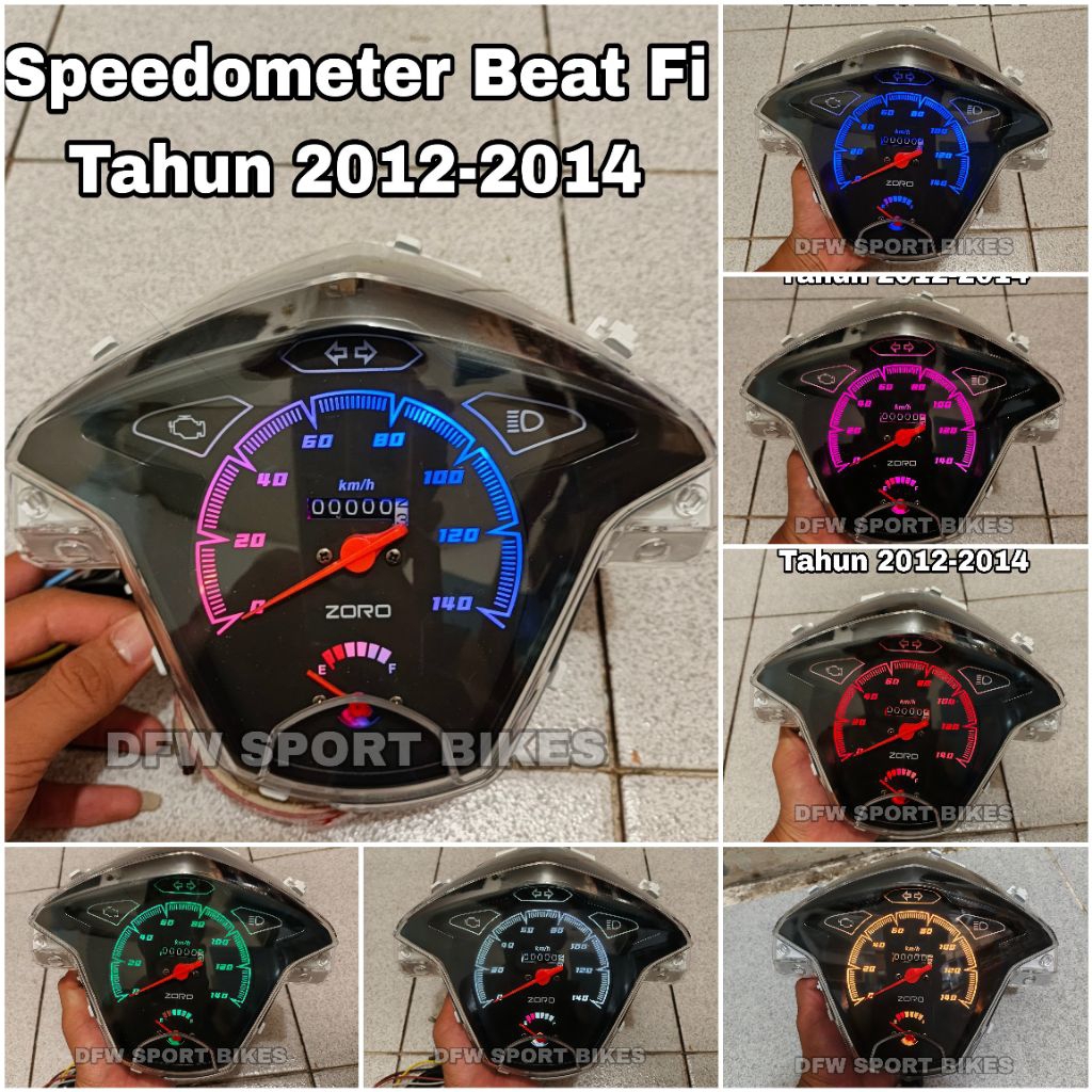 Speedometer Spedo Standar Jarum Motor Beat Fi Injeksi Tahun 2012-2014 Odometer Kilometer Standar Jar