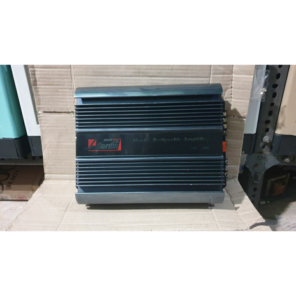 power amplifier mobil 2channel bridge stereo dc12voll atlantis dc-350 second bekas normal siap pakai