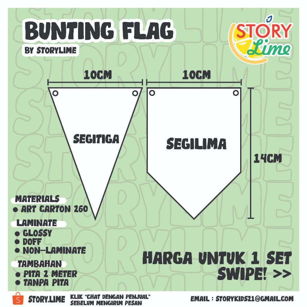 Bunting Flag, Banner Flag Custom Gambar Foto Dekorasi Pesta, KPOP, JPOP, ANIME By. STORY.LIME