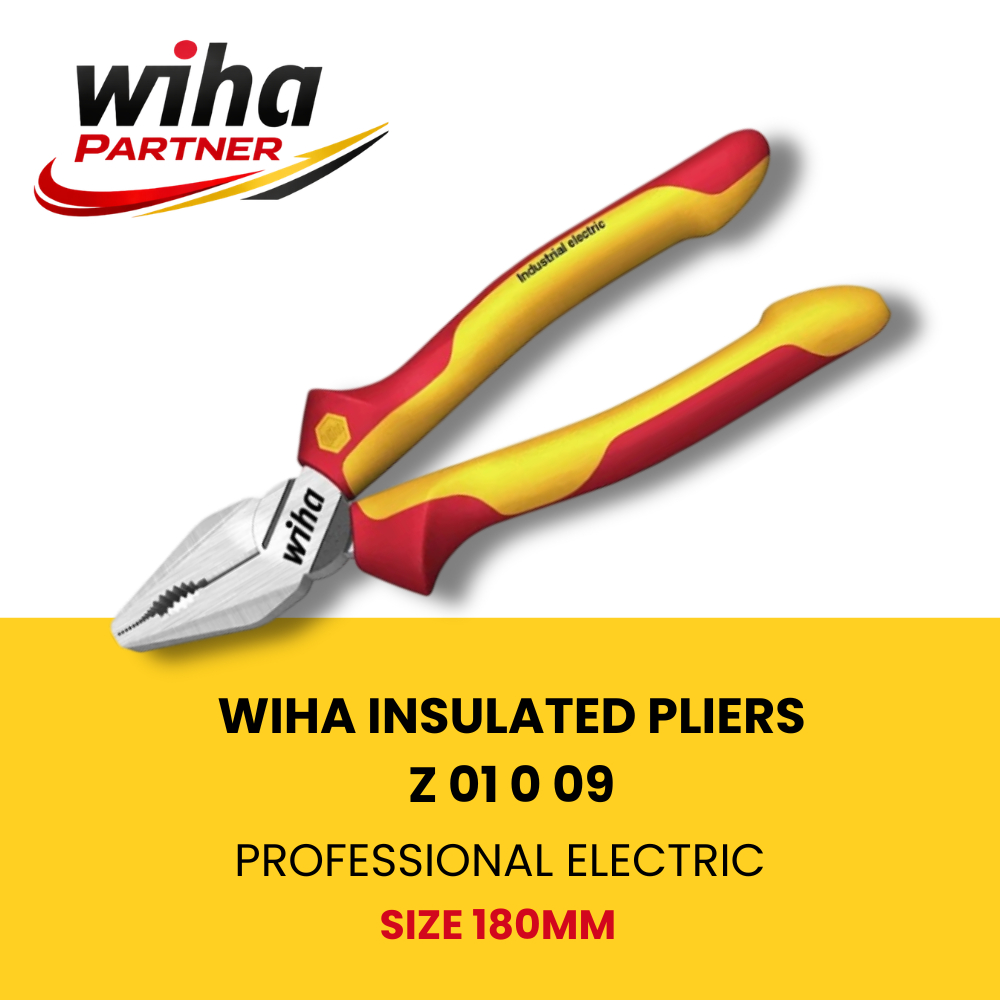 WIHA PARTNER - WIHA INSULATED PLIERS Z 01 0 09 180 MM SB Industrial Electric Tang Listrik Insulasi