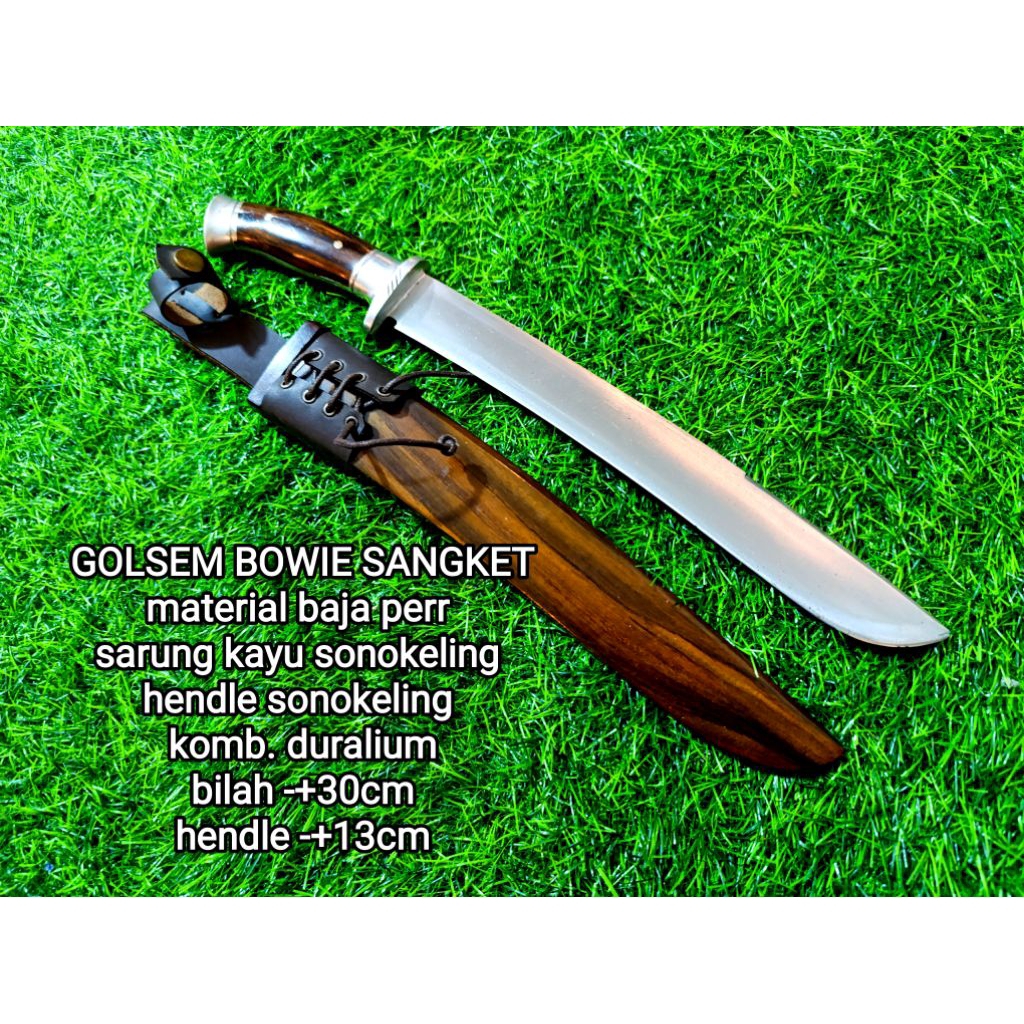 golsem murah Pisau sembelih bengkung/bungkuk Bowie baja natural
