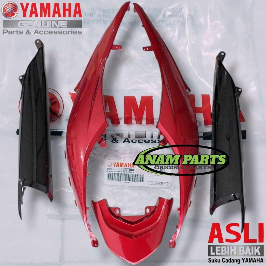 PAKET SET FULL SAYAP COVER KAP BODY BELAKANG MIO SOUL GT 115 MERAH ORIGINAL YAMAHA
